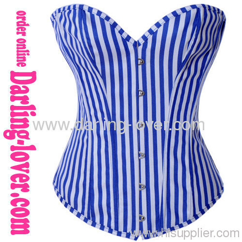 New Blue Sexy Stripe Corset