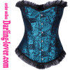 Blue Sexy Flowers Lace Corset