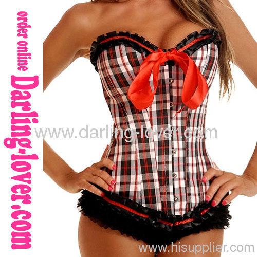 New Sexy Plaid Fashion Corset