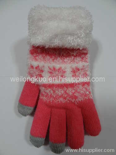 touch screen gloves lady snowflake