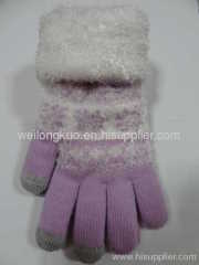 touch screen gloves lady snowflake