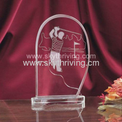 crystal golf trophy, crystal award