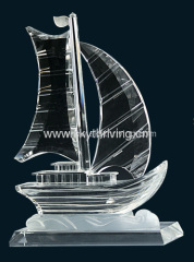 crystal sailboat, crystal boat model