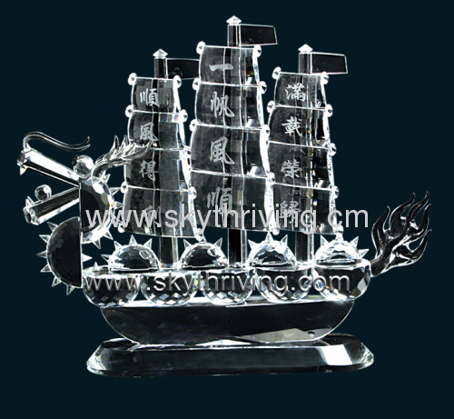 crystal boat sailboat model