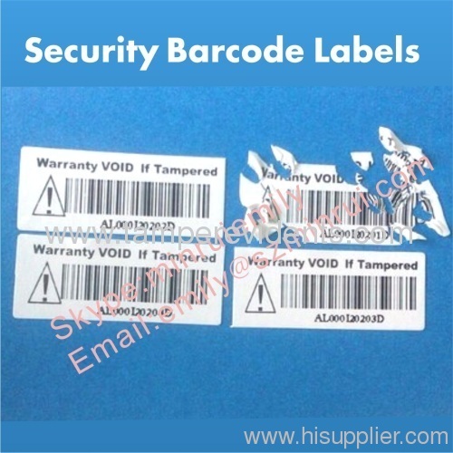 Custom Tamper Evident Eggskin Barcode Labels