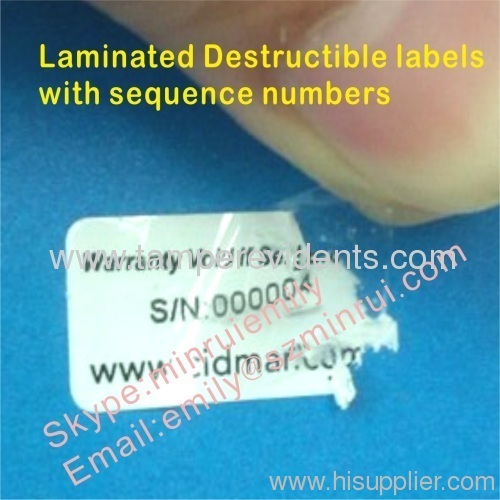 Custom Laminated Detructive Labels