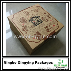 Square kraft paper rigid gift boxes with two layer