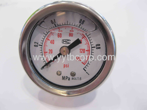 back connector 40mm dial pressure gauge
