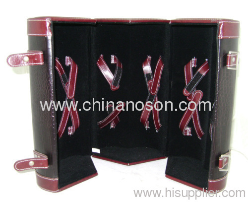 High quality luxury multifunction leather wine box