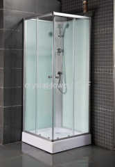 square sliding glass wall shower room