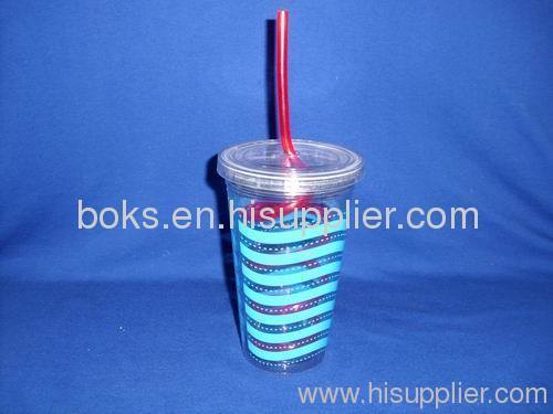 hard plastic water cup with straw