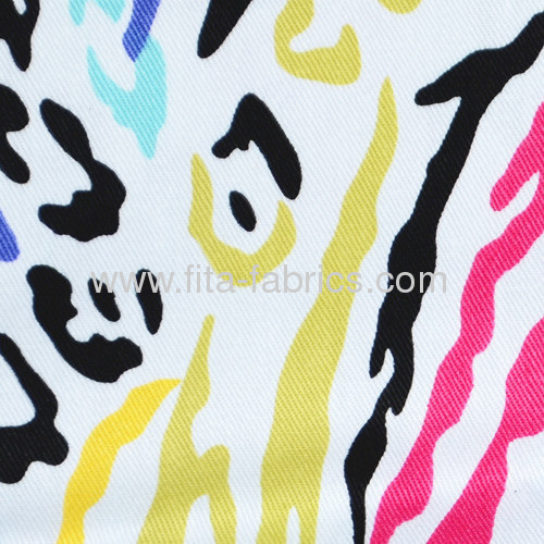 Colorful Zebra Printed Twill Fabric