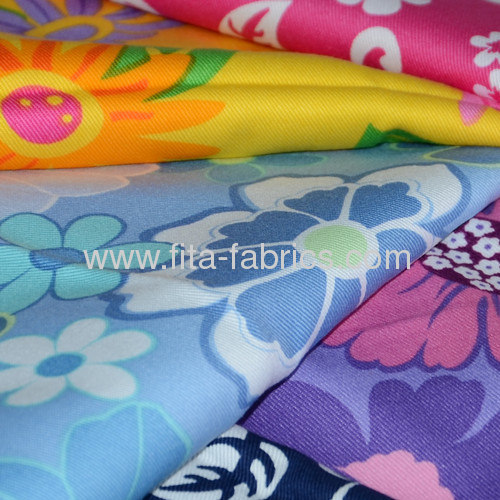 Flower Printed Twill Fabric