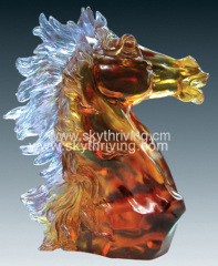 crystal animals, crystal horse head, glass horse head