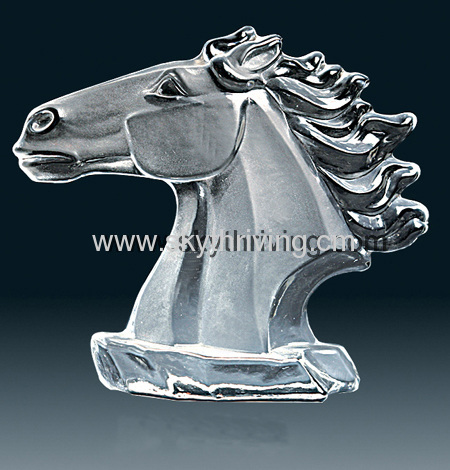 crystal animals, glass horse head
