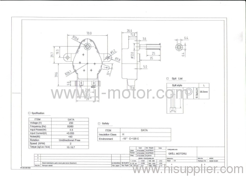 220V 6W 1-2RPM 50/60HZ &lt;= 60K CW / CCW