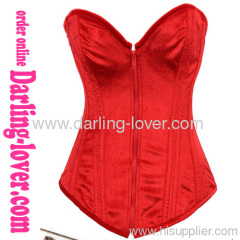 Sexy Red Zipper Steel Boned Corset