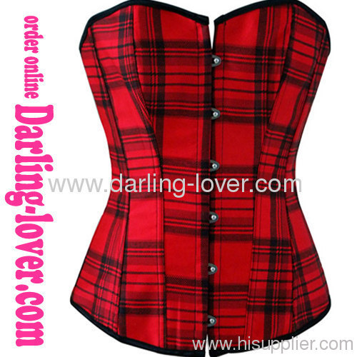 Sexy Plaid Red Corset