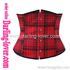 New Red Plaid Underbust Corset