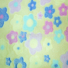 Floret printed embossed coral fleece fabric