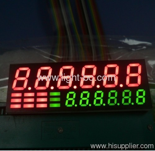 Изготовленный на заказ двенадцатиразрядный 0,52" и 0,31" красный/зеленый 7-сегментный светодиодный дисплей для индикаторов температуры