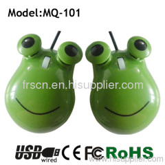 Mini green frog wired mouse USP/PS2 cable