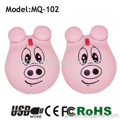 Pink cute pig shape mini usb mouse for computer promotion