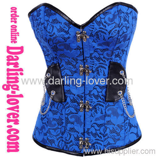 New Sexy Blue Lace Corset