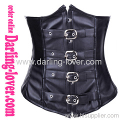 New Black Leather Belt Corset