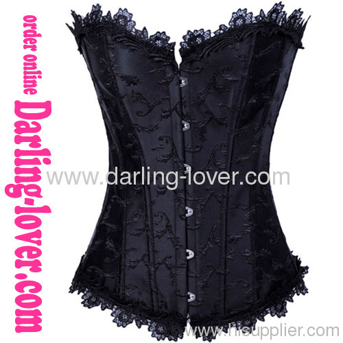 Wholesale Fashion Black Flowers Corset