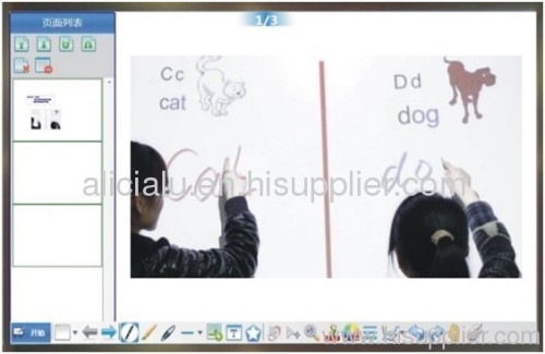 Multi finger touch interactive whiteboard