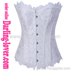 White Sexy Flowers Fashion Corset