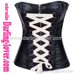 Sexy White Lace-up Zipper Corset