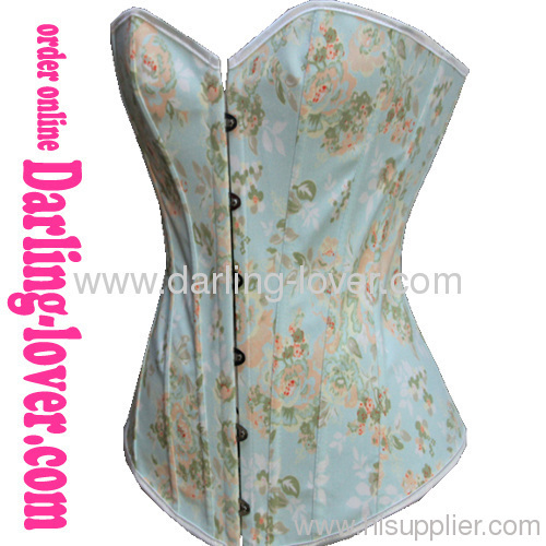 Blue New Style Flowers Corset