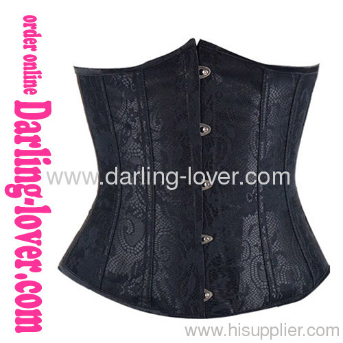 New Black Sexy Satin Underbust Corset