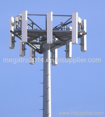 Monopole tower. Distribution pole, high mast pole