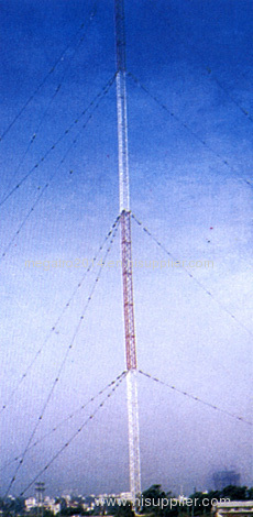 Guyed tower, guyed mast