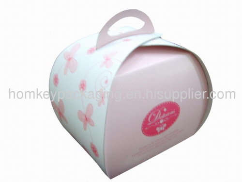 paper carton box with die cut handle