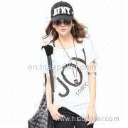 stock Cotton Short Sleeve T-Shirt With Soft Hand Feel Print
