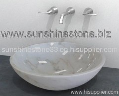 moon white marble sink