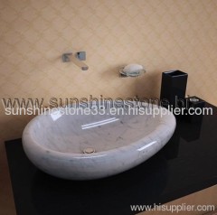 Carrara white marble sink