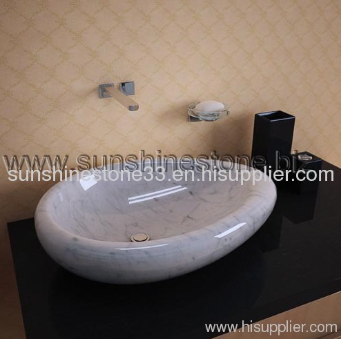 white marble sink & basins