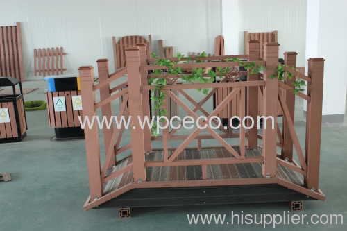 UV-proofing and waterpoorf WPC garden Bridge with railing