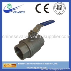 Hebei factory 2 piece stainless steel ball valve, 1000wog, full bore