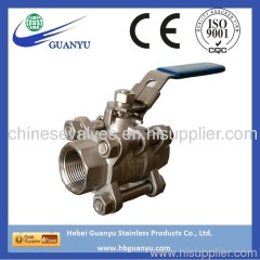 Hebei factory 3 piece stainless steel ball valve, 1000wog, full bore