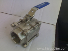 Hebei factory 3 piece stainless steel ball valve, 1000wog, full bore