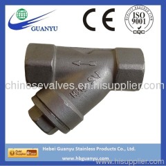 Hebei factory stainless steel Y type check valve, 800wog