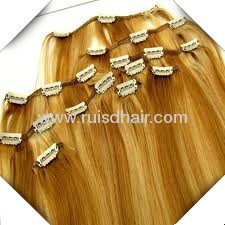 100% clip in hair extension INDIAN VIRGIN REMY GOOD QUALI