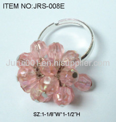 Fashion ring with colorful crystals and painting