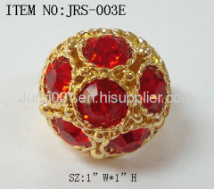 Fashion ring with colorful crystals and painting
